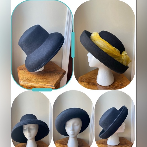 Vintage Scala Collectione women's felt hat 100% wool hand crafted hat/size 22 - Picture 2 of 16